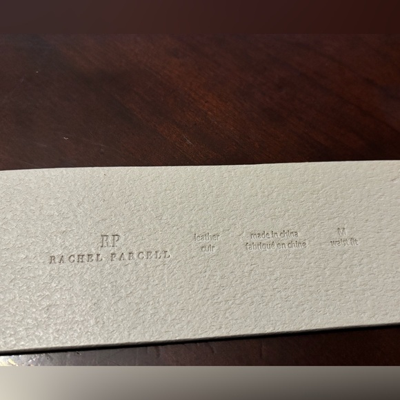 Rachel Parcell Wide Leather‎ Belt Cream Size Medium - Picture 4 of 11